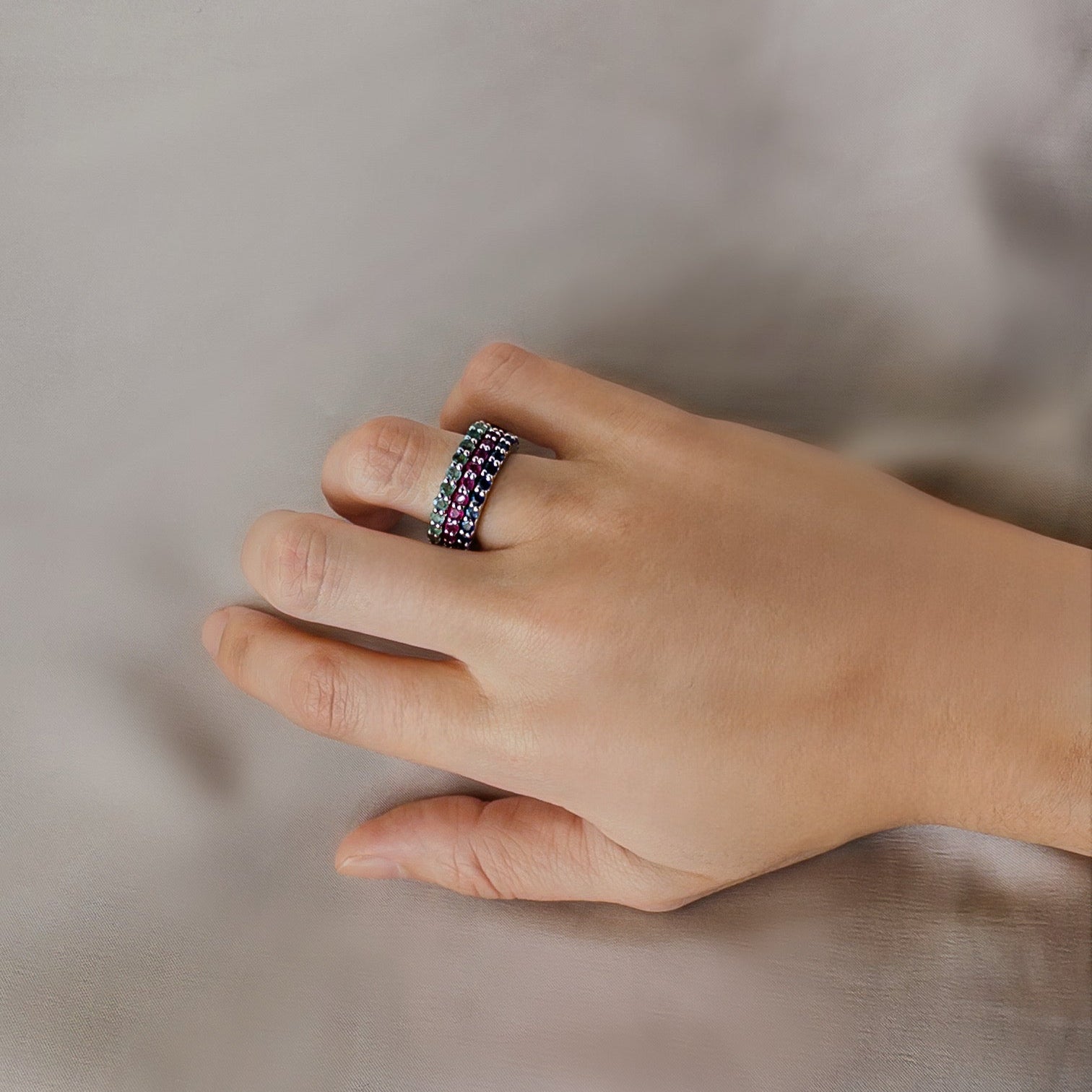 Churumbela completa de plata con zafiro natural