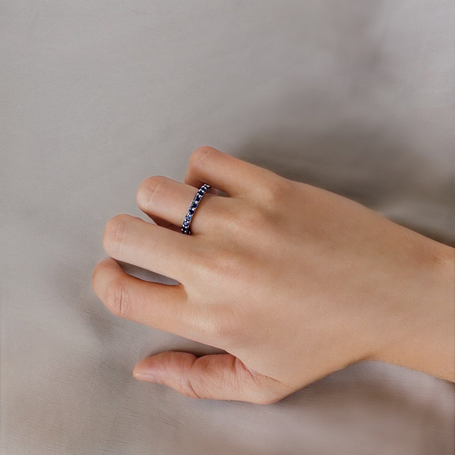 Churumbela completa de plata con zafiro natural