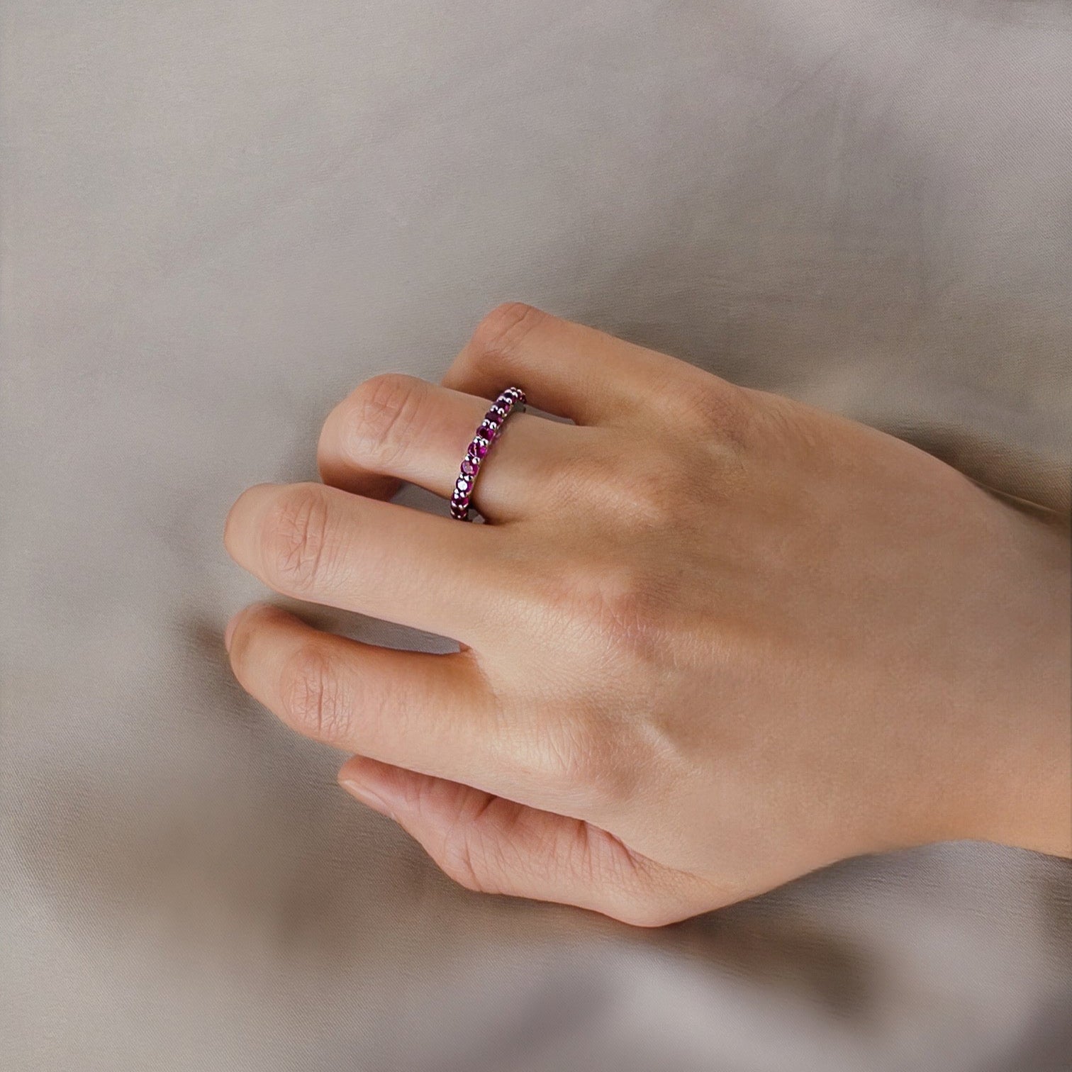 Churumbela completa de plata con rubí natural