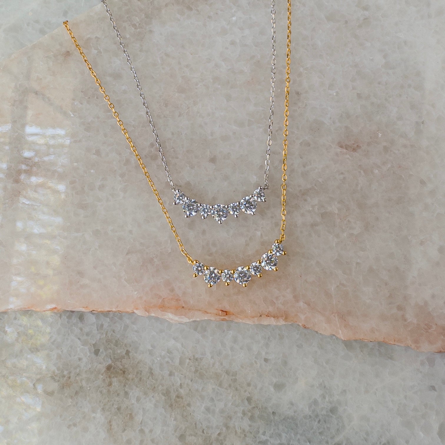 Collar de plata de sonrisa con circonias