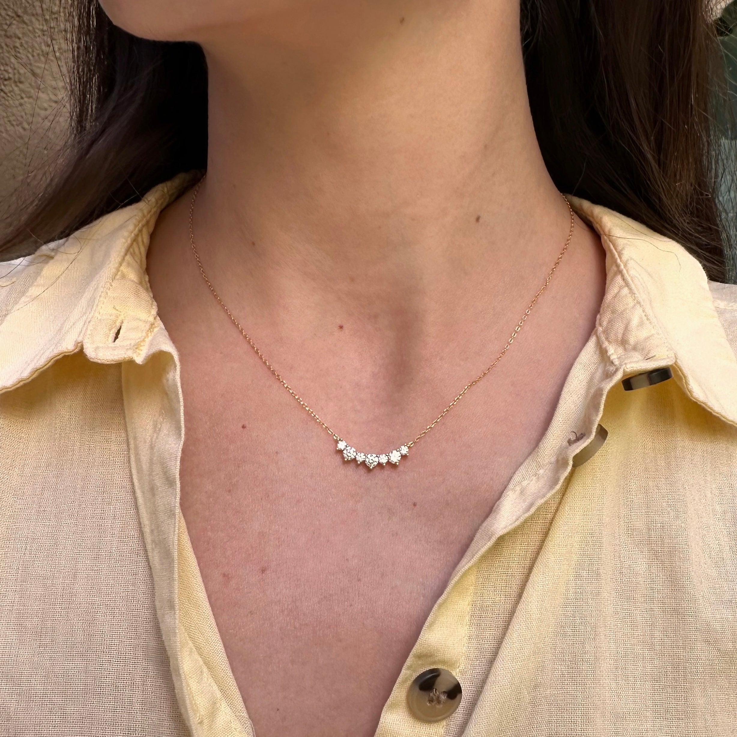 Collar de plata de sonrisa con circonias