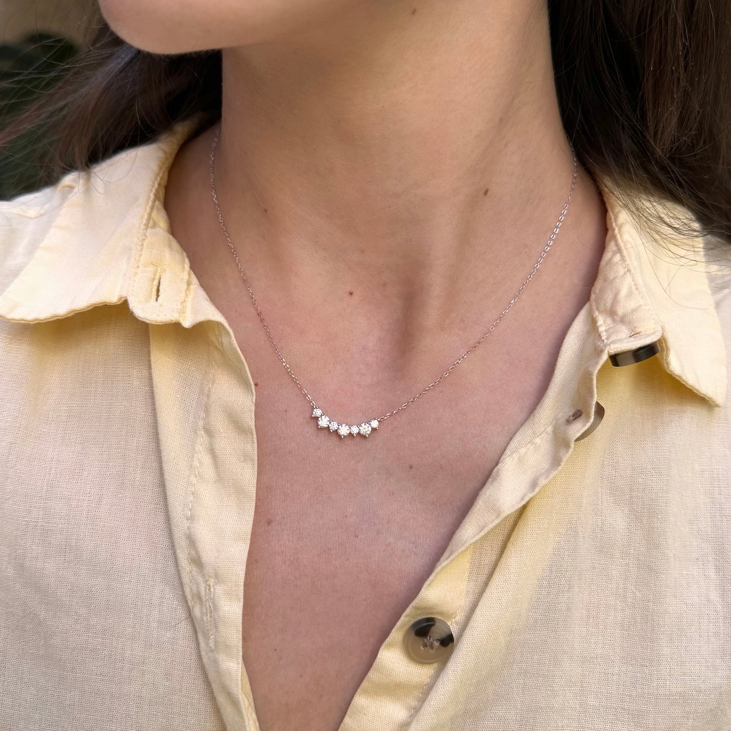 Collar de plata de sonrisa con circonias